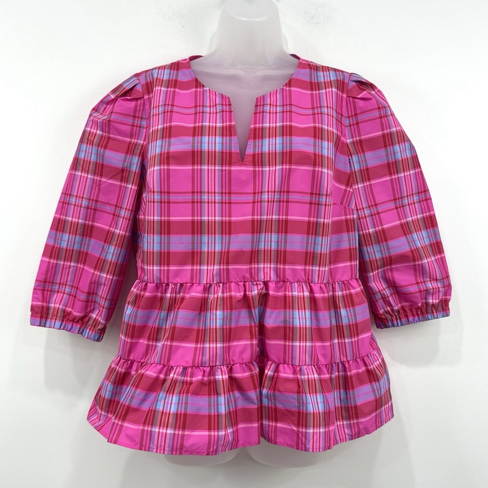 Vineyard Vines x Tuckernuck Taffeta Tiered Top M Pink NWOT Preppy Cottagecore